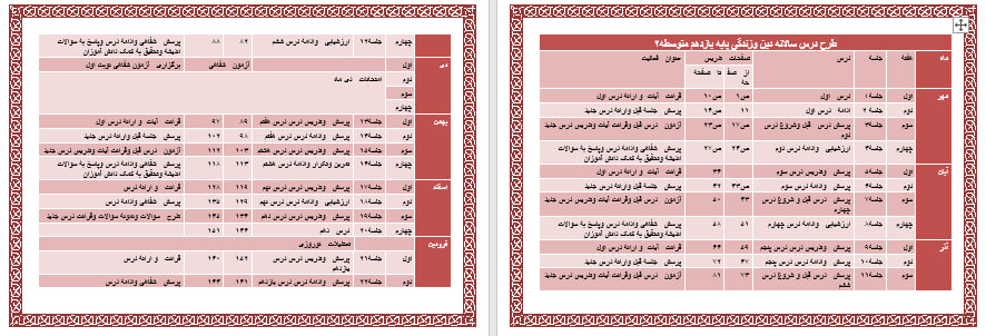 دانلود طرح درس سالانه دین وزندگی پایه یازدهم